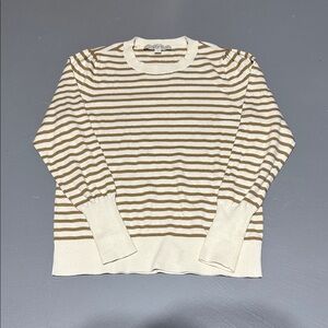 LOFT Creme and Brown Soft Lightweight Sweater Top